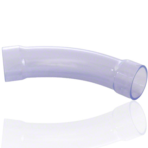 PVC U Transparent Bogen 45&deg; in DIN Abmessung, Klebemuffe