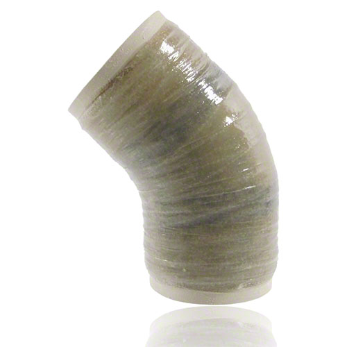 UP-GF-PVDF Bogen 45&deg; DIN 16 966, Form E2, Rohrtyp B, Liner PVDF, mit Laminatende, PN 10